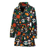 Dia De Los Muertos Day Of The Dead Print Women's Bathrobe