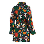 Dia De Los Muertos Day Of The Dead Print Women's Bathrobe