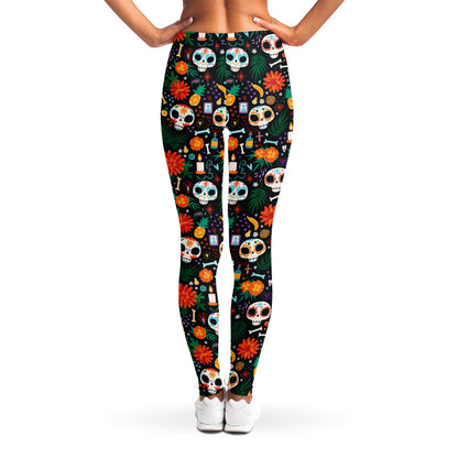 Dia De Los Muertos Day Of The Dead Print Women's Leggings