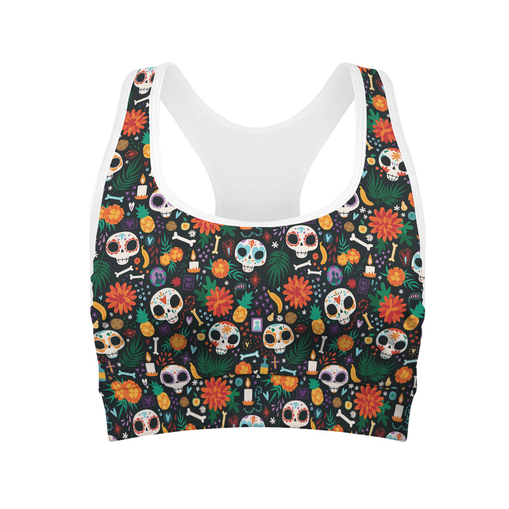 Dia De Los Muertos Day Of The Dead Print Women's Sports Bra