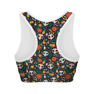 Dia De Los Muertos Day Of The Dead Print Women's Sports Bra