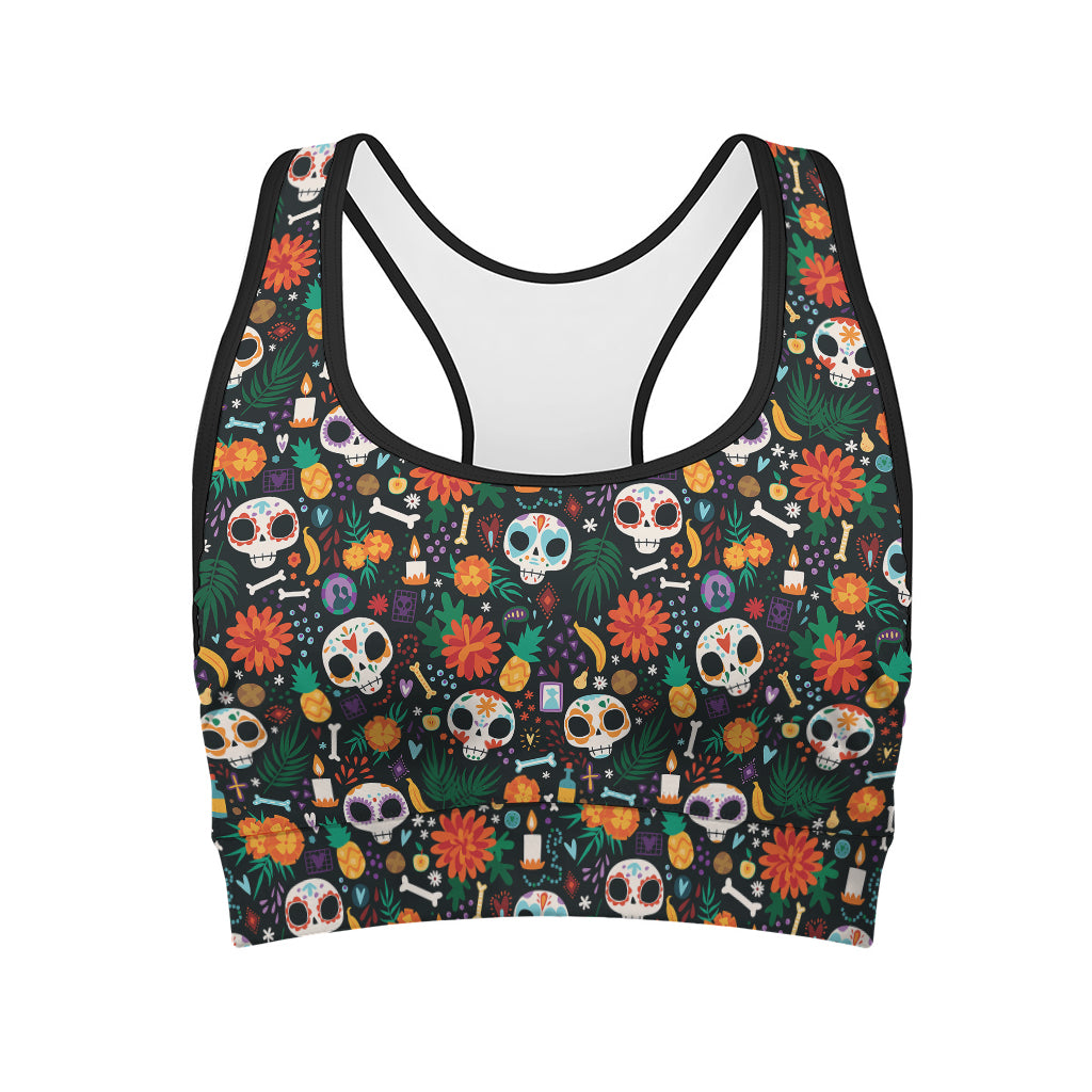 Dia De Los Muertos Day Of The Dead Print Women's Sports Bra