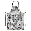 Diamond Artwork Print Bib Apron With Pocket