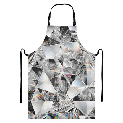 Diamond Artwork Print Bib Apron With Pocket