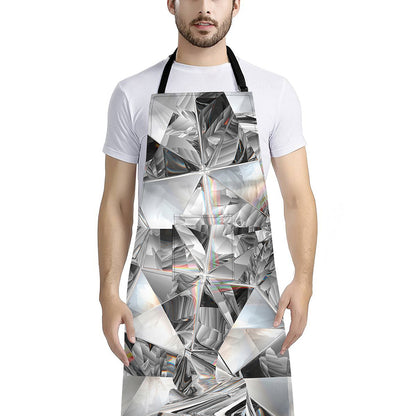 Diamond Artwork Print Bib Apron With Pocket