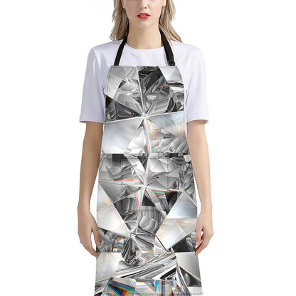 Diamond Artwork Print Bib Apron With Pocket