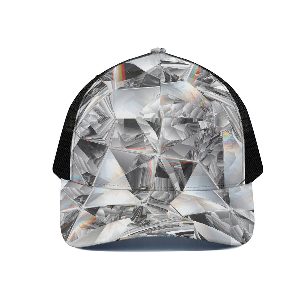 Diamond Artwork Print Black Mesh Trucker Cap