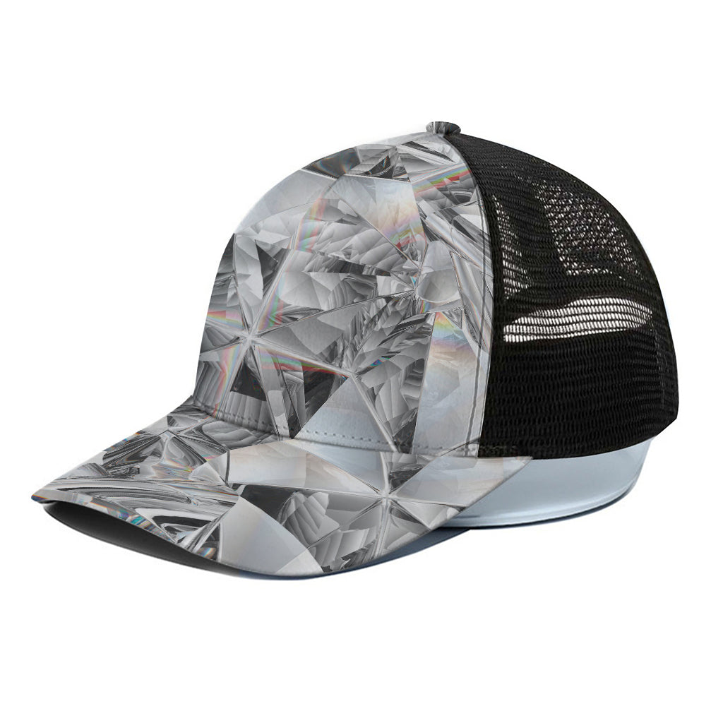 Diamond Artwork Print Black Mesh Trucker Cap