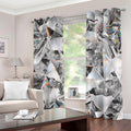 Diamond Artwork Print Dimout Grommet Curtains