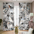 Diamond Artwork Print Dimout Pencil Pleat Curtains