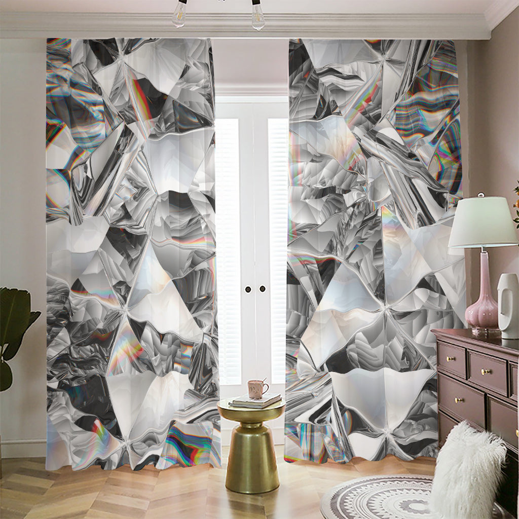 Diamond Artwork Print Blackout Pencil Pleat Curtains