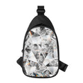 Diamond Artwork Print Sling Bag