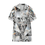 Diamond Artwork Print Cotton Hawaiian Shirt
