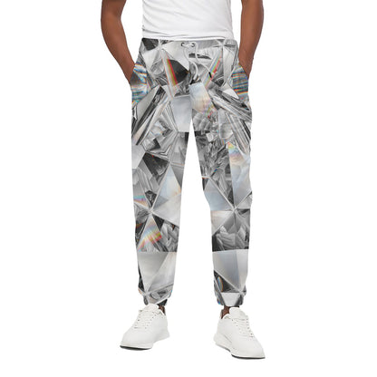 Diamond Artwork Print Cotton Pants