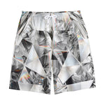 Diamond Artwork Print Cotton Shorts