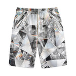Diamond Artwork Print Cotton Shorts