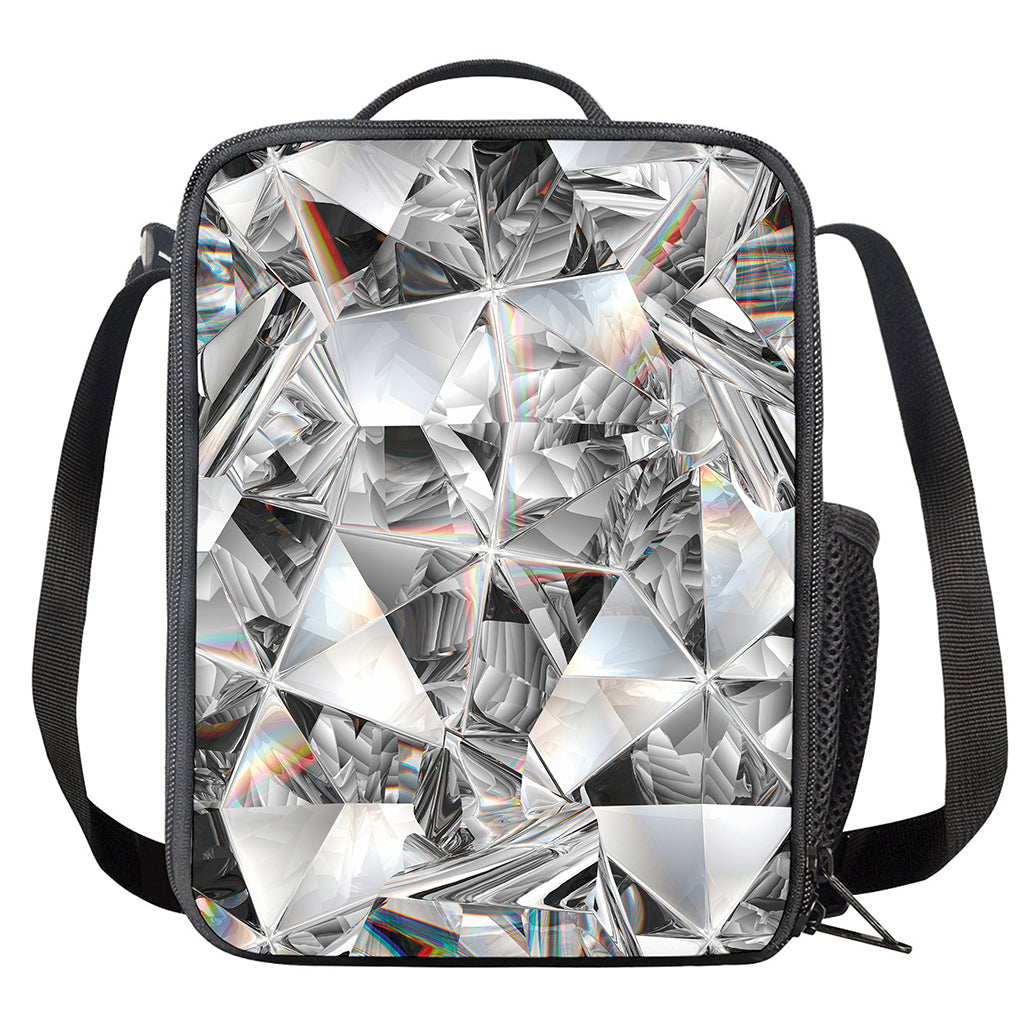 Diamond Artwork Print Crossbody Lunch Bag