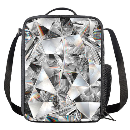Diamond Artwork Print Crossbody Lunch Bag