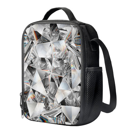 Diamond Artwork Print Crossbody Lunch Bag