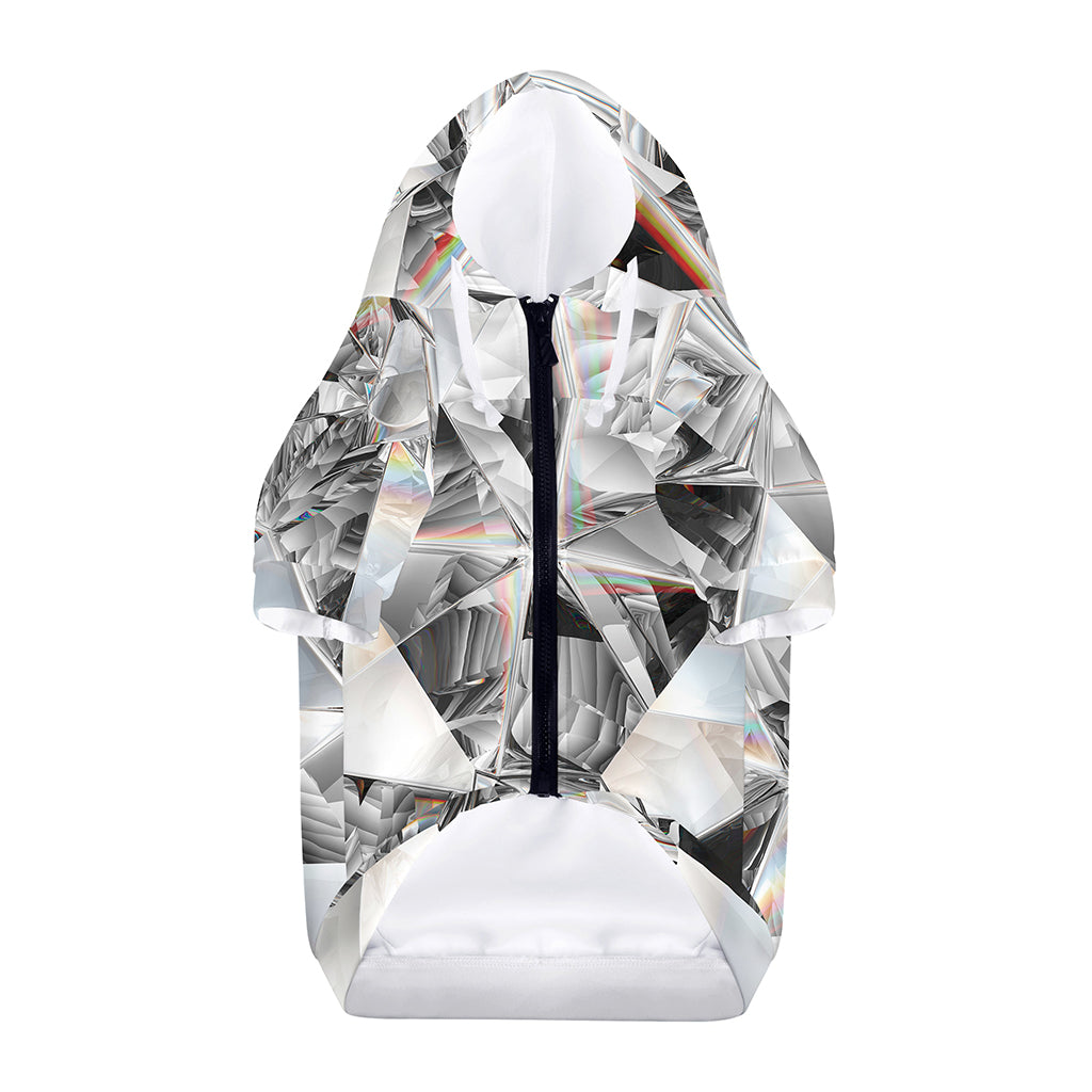 Diamond Artwork Print Dog Zip Up Hoodie
