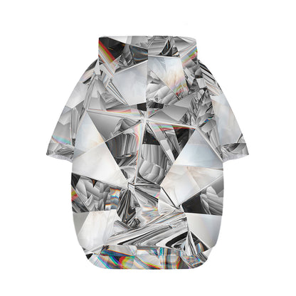 Diamond Artwork Print Dog Zip Up Hoodie