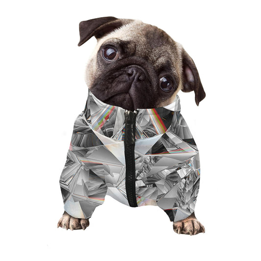 Diamond Artwork Print Dog Zip Up Jacket
