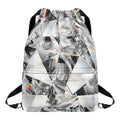 Diamond Artwork Print Drawstring Backpack