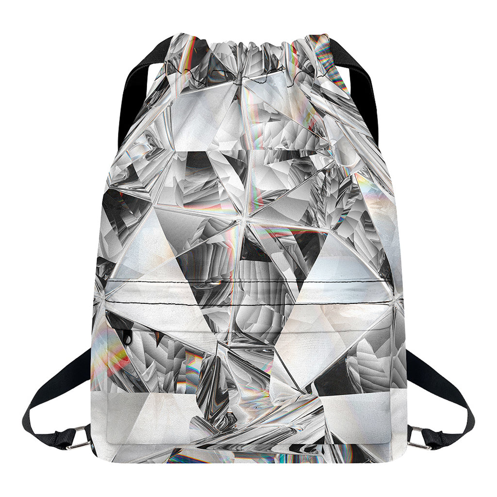 Diamond Artwork Print Drawstring Backpack