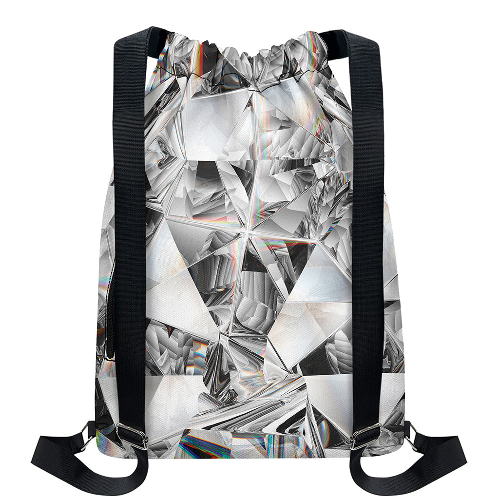 Diamond Artwork Print Drawstring Backpack