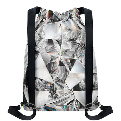 Diamond Artwork Print Drawstring Backpack