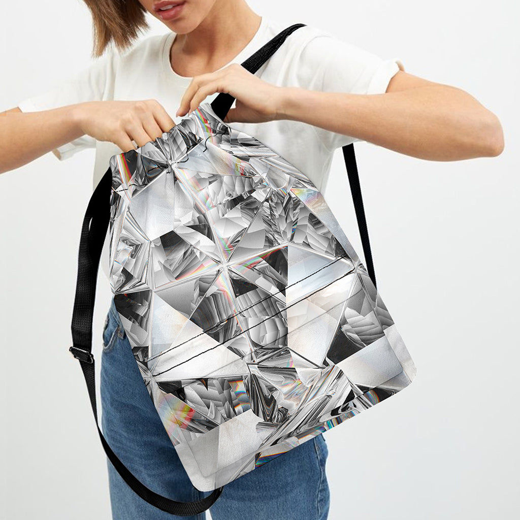 Diamond Artwork Print Drawstring Backpack