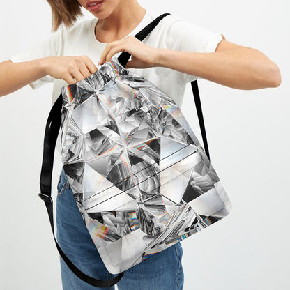 Diamond Artwork Print Drawstring Backpack