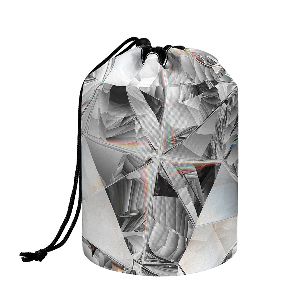 Diamond Artwork Print Drawstring Makeup Bag