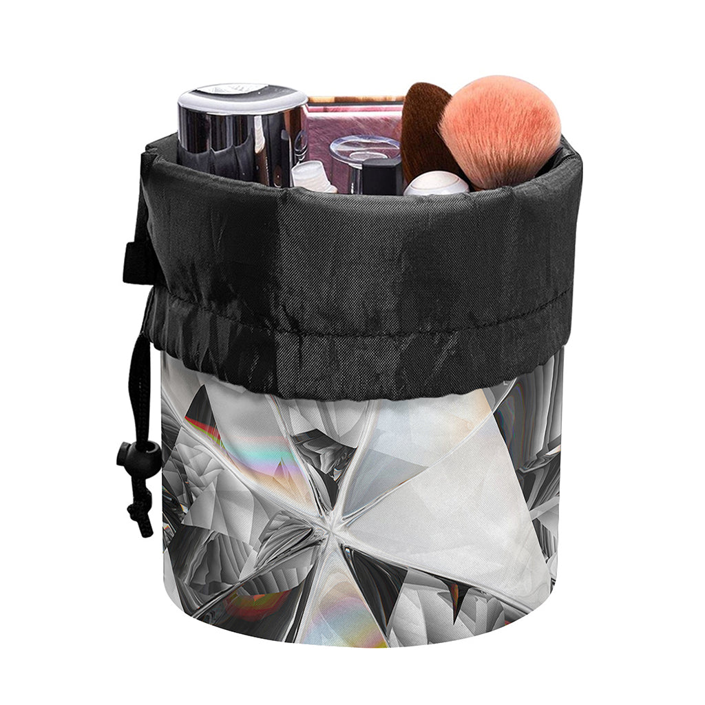 Diamond Artwork Print Drawstring Makeup Bag