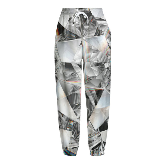 Diamond Artwork Print Fleece Lined Knit Pants