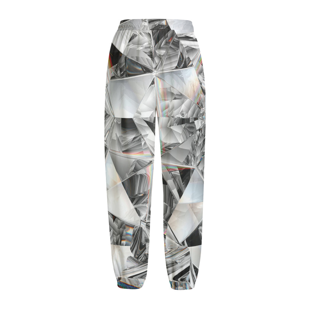 Diamond Artwork Print Fleece Lined Knit Pants