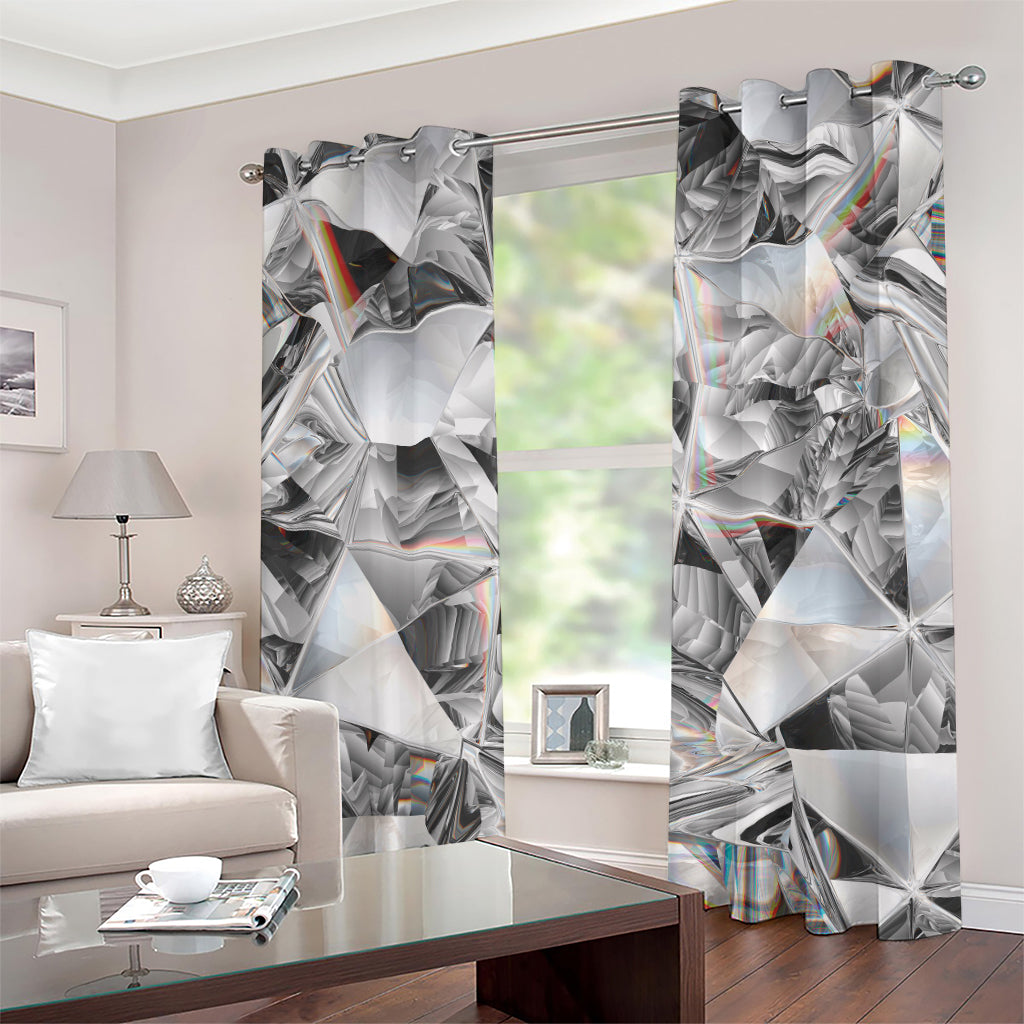 Diamond Artwork Print Grommet Curtains