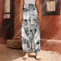 Diamond Artwork Print Harem Pants