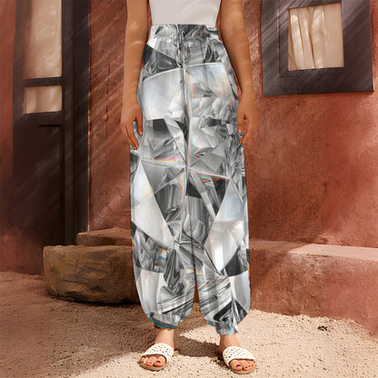 Diamond Artwork Print Harem Pants