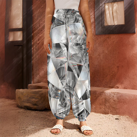 Diamond Artwork Print Harem Pants