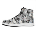 Diamond Artwork Print High Top Leather Sneakers