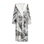 Diamond Artwork Print Hooded Bathrobe