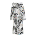 Diamond Artwork Print Hooded Bathrobe