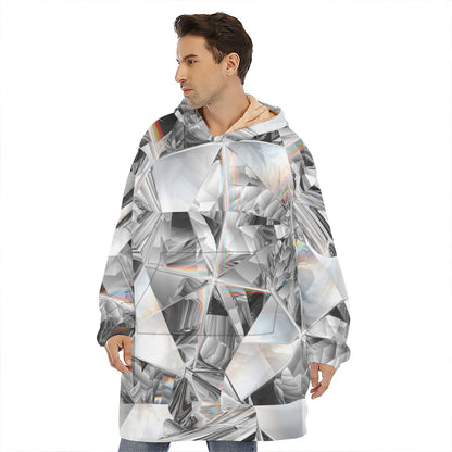 Diamond Artwork Print Hoodie Blanket