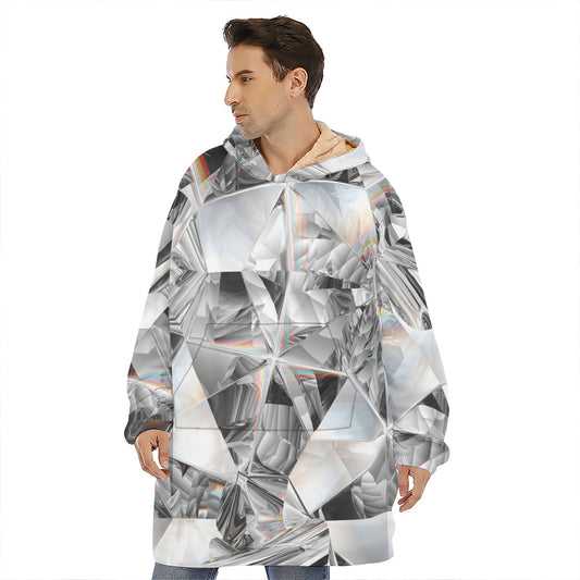 Diamond Artwork Print Hoodie Blanket