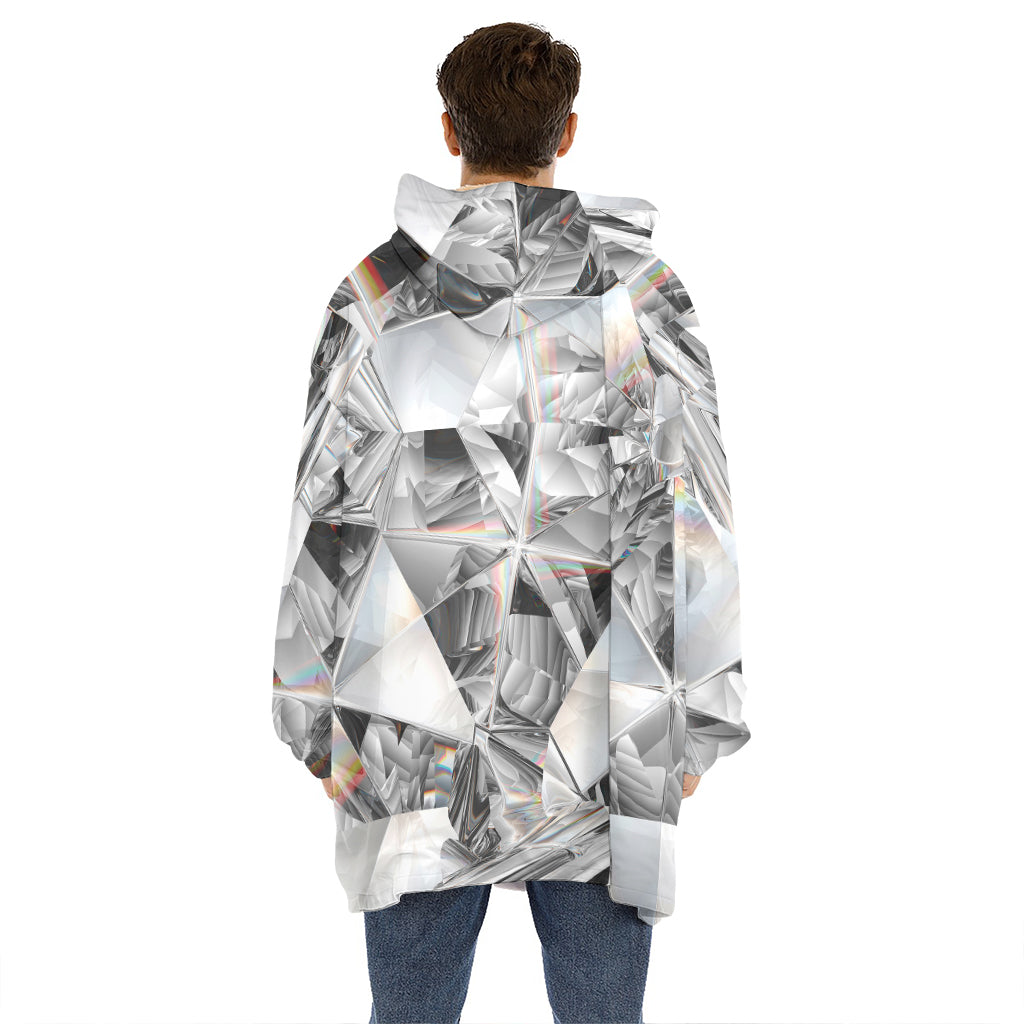 Diamond Artwork Print Hoodie Blanket
