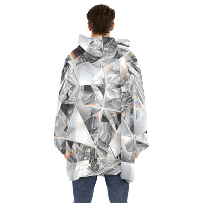 Diamond Artwork Print Hoodie Blanket