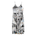 Diamond Artwork Print Jersey Midi Cami Dress