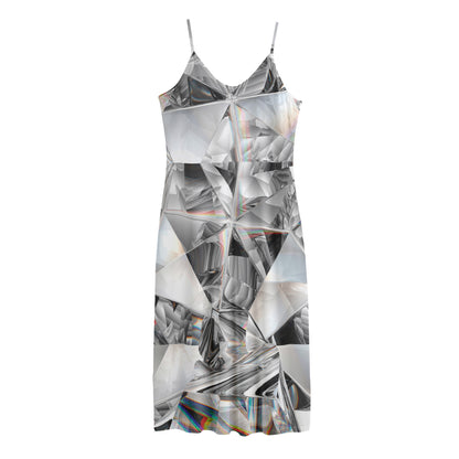 Diamond Artwork Print Jersey Midi Cami Dress