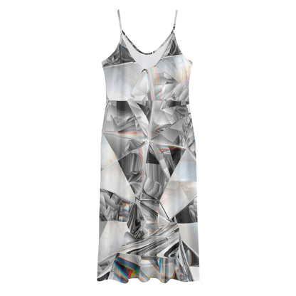 Diamond Artwork Print Jersey Midi Cami Dress